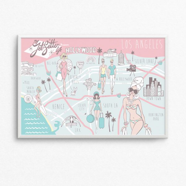 Los Angeles Map Print - Hamptons to Hollywood